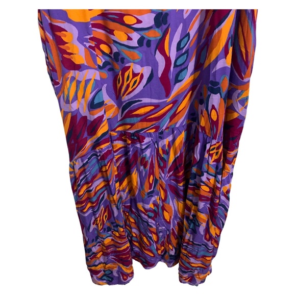 NWOT Terra & Sky Abstract colourful tiered maxi dress - Picture 7 of 7